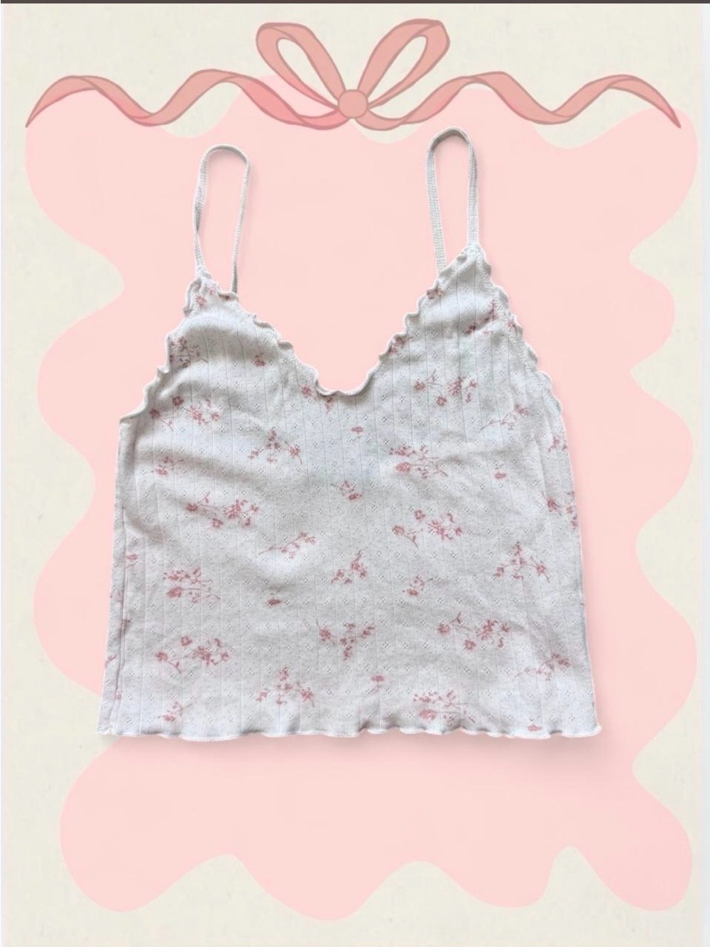 BRANDY MELVILLE Cami Coquette Ballet Dainty Floral OS